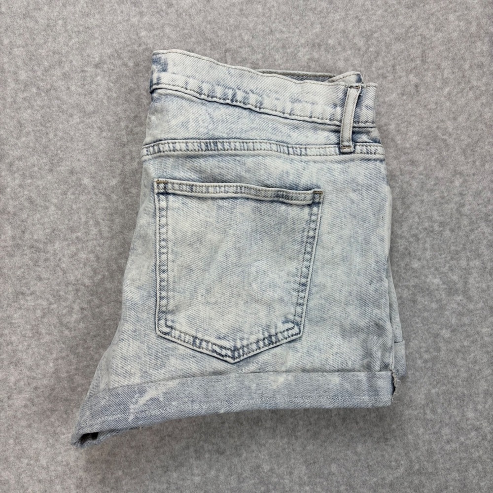 GAP Denim Shorts Womens 8/29 White Blue Light‎ Acid Wash Micro Booty Stretch Y2K